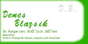 denes blazsik business card